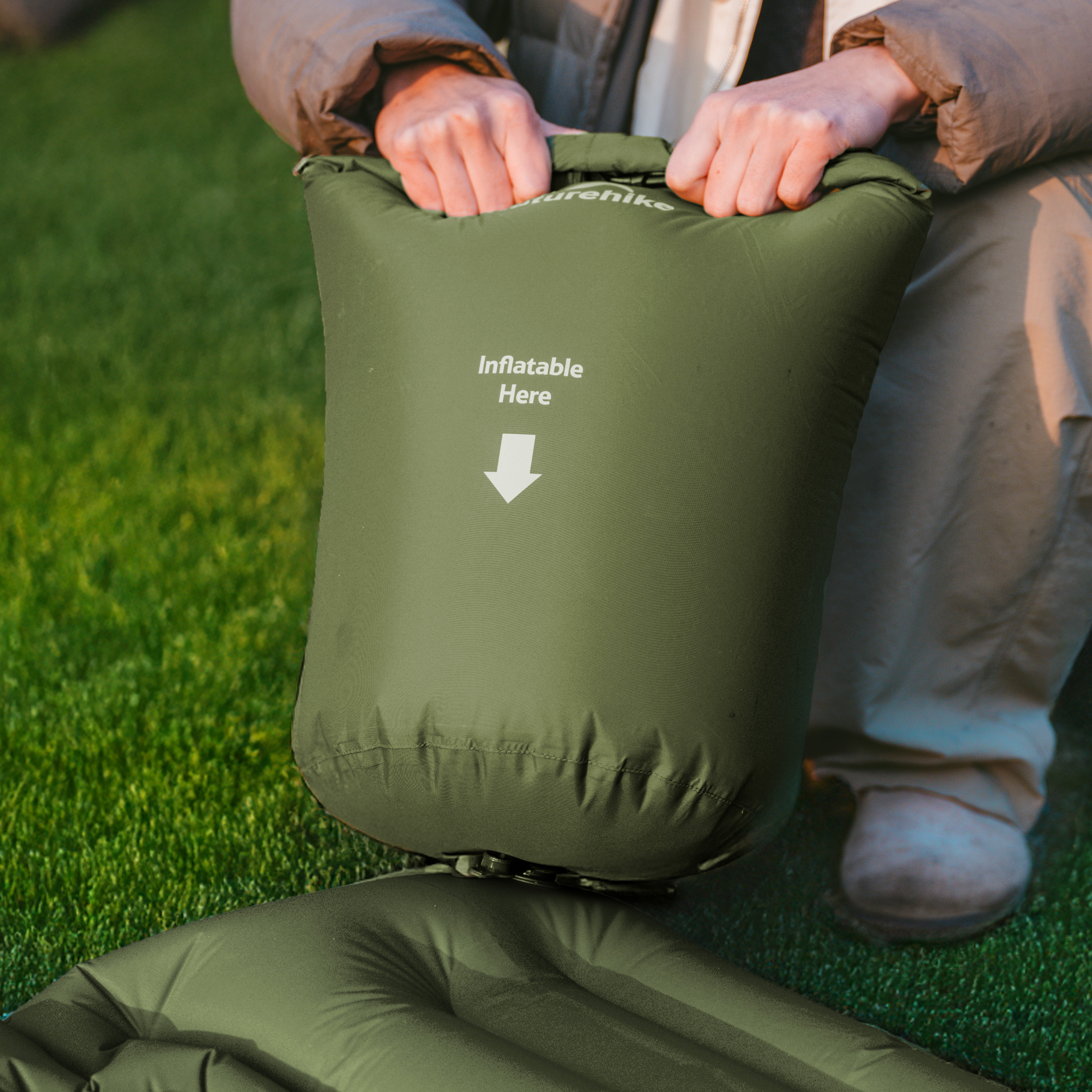Naturehike nafukovacia karimatka FC01 s vakom 620g - petrolejová